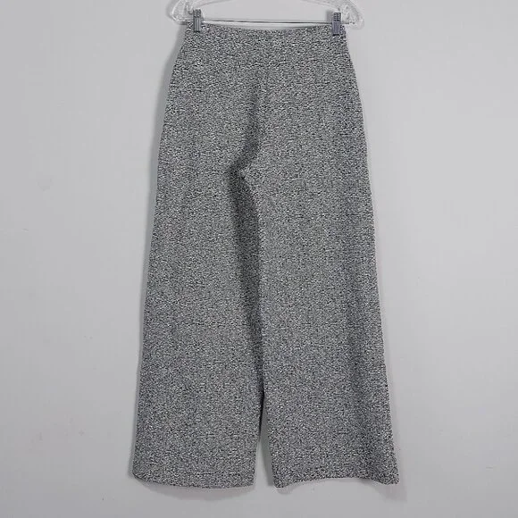 Zara Women Textured Wide Leg Pant Small Tweed Metallic Thread Gold Button - Picture 3 of 10